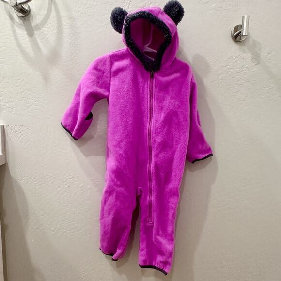 Columbia Hot Pink Fleece Bear Hooded Bunting - Picture 1 of 10